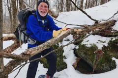 Clearing trail in the snow